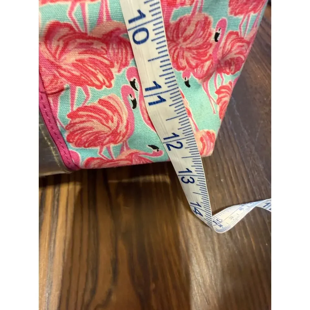 RARE VTG Lily Pulitzer All Over Flamingo Print Coated Tote Bag